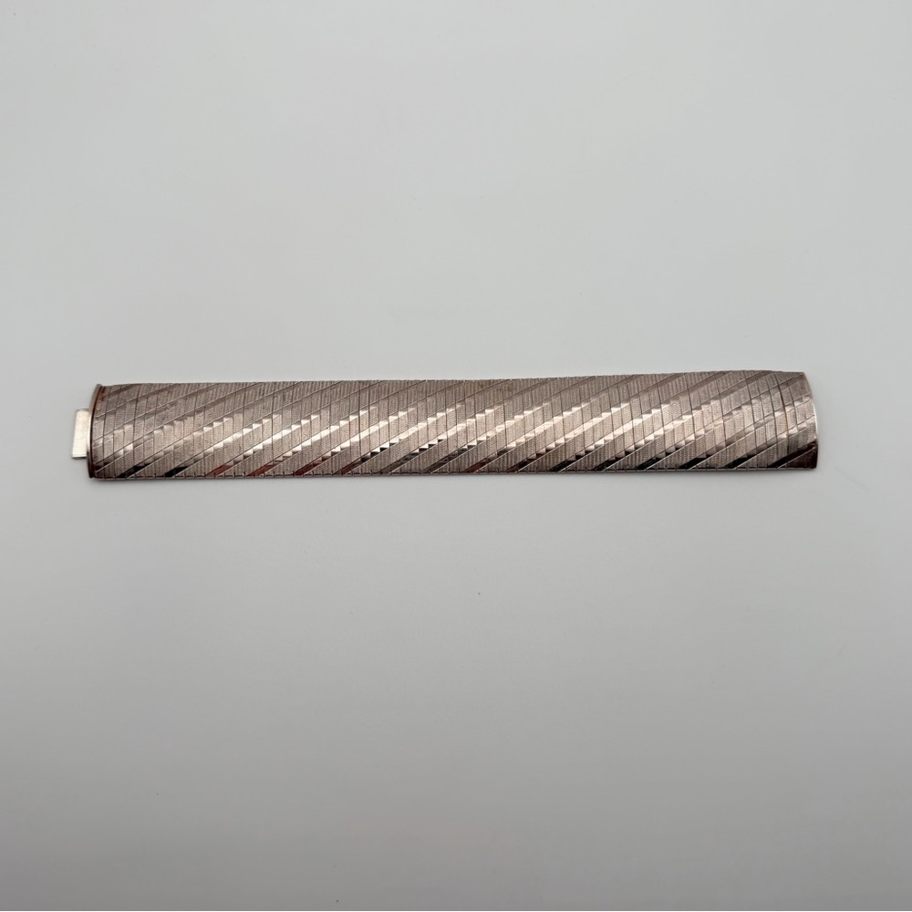 ITALIAN STERLING SILVER WIDE STATEMENT BRACELET - Picture 3 of 11